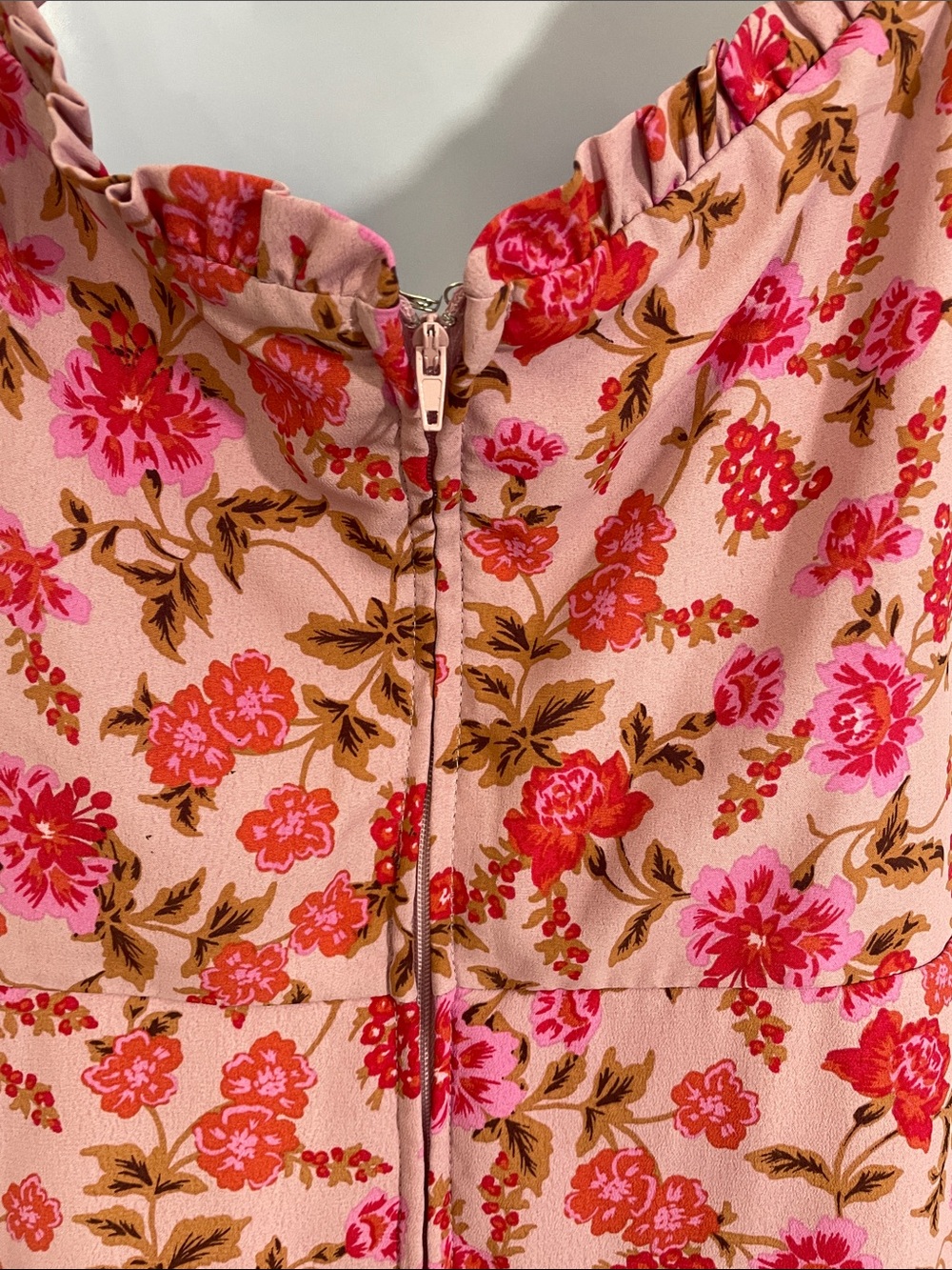 City Triangles Pink Floral Ruffle Mini Dress - Picture 4 of 6